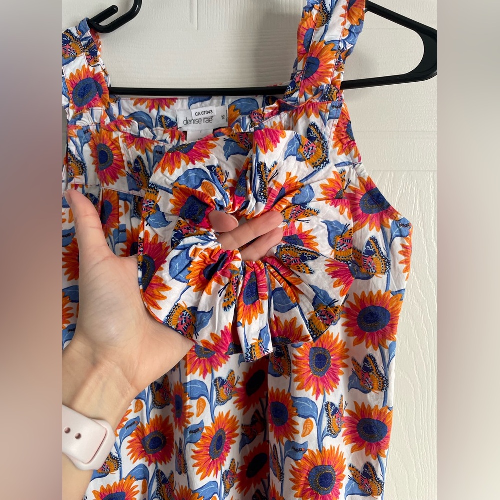 Summer Birthday Dress Denise Rae Sunflower Floral XS NWT Poplin - Picture 9 of 16